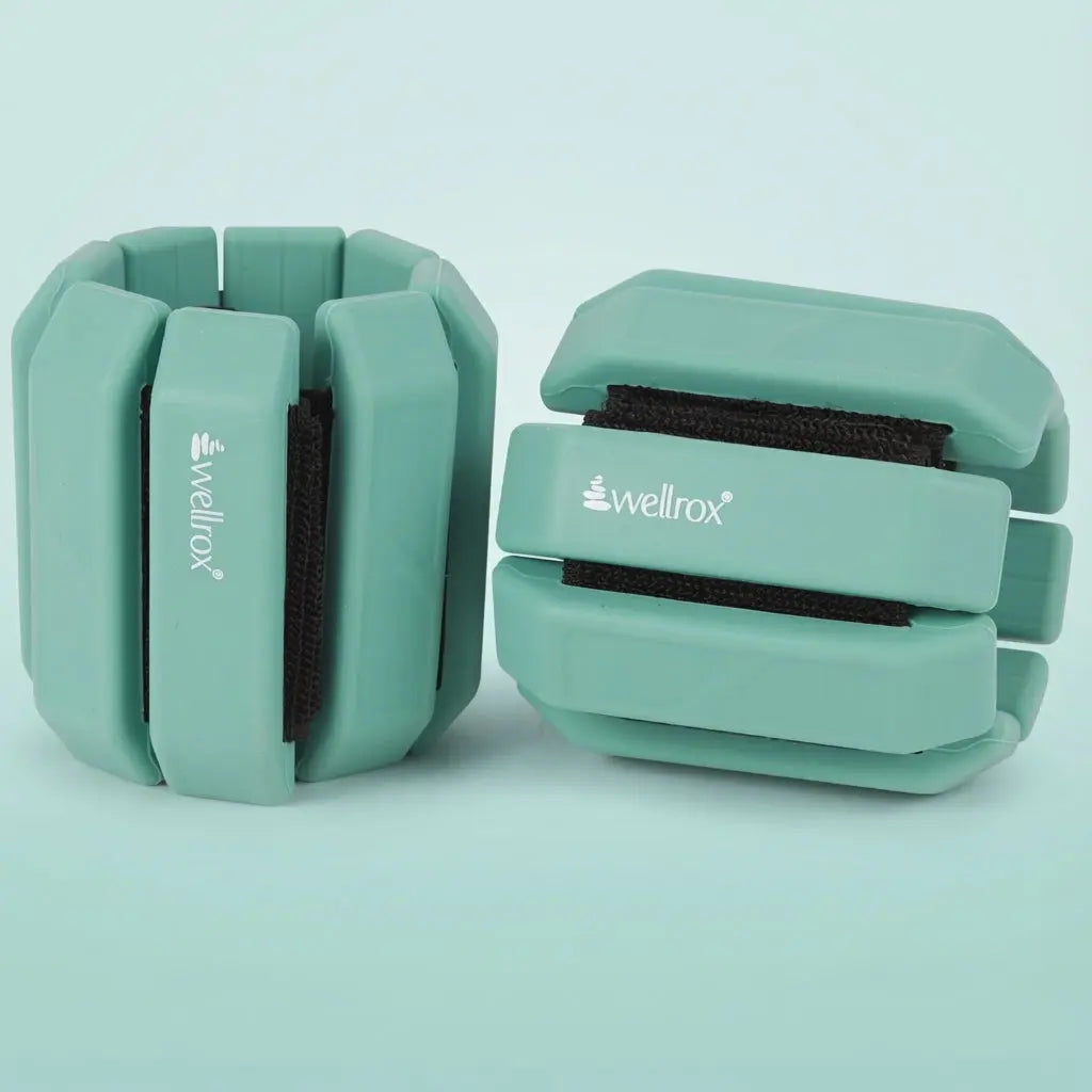 Wellrox Weighted Bangles Comfort Edition - 2.4Lb (1.2Lb Each Wrist Weight) Adjustable Ankle and Wrist Weights for Women & Men - Arm Weights for Walking, Pilates & Yoga